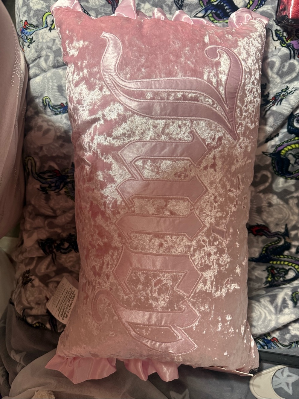 Juicy Couture Velvet Pink Pillow